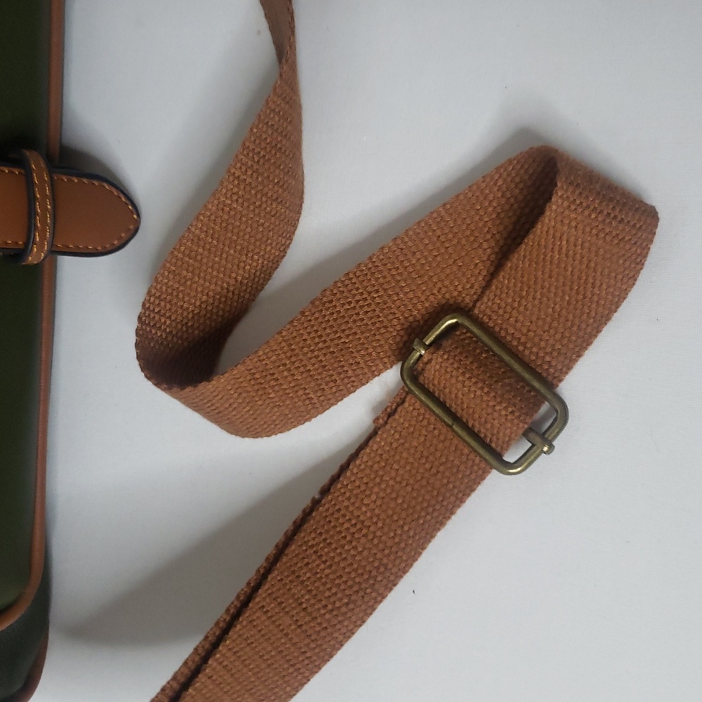 Princess Highway Satchel Bag Green Brown Adjustable Strap Shoulder Faux Leather - Picture 15 of 17